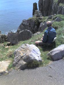 Bob meditates at St, Aidans